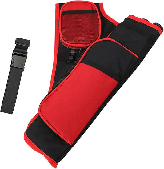 3-Tubes Hip Quiver Waist Hanged Archery Arrow Carry Bag with Pockets Adjustable Belt for Hunting, Target Practice, and Outdoor Shooting, Fits Both Youth and Adults-StrideForce Fitness