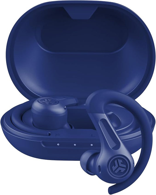 JLab JBuds Sport ANC 4 True Wireless Bluetooth Earbuds + Charging Case, Cobalt Blue, Swipe + Touch Controls, Hybrid Active Noise Cancelation, Multipoint Connect, Customized Settings App-StrideForce Fitness