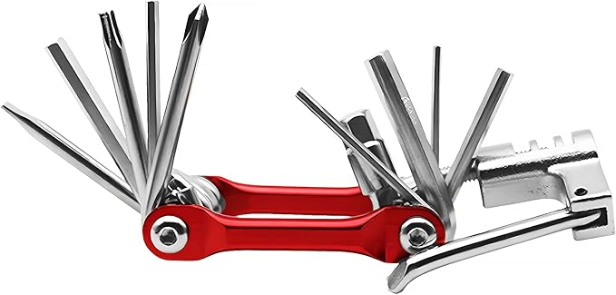 Bike Repair Kit Tool Bag – 16-in-1 Multitool, 120PSI Mini Pump, Tire Levers, Patches, Saddle Bag for Road, Mountain, and E-Bikes, Portable Tool Kit for Emergencies & Repairs-StrideForce Fitness