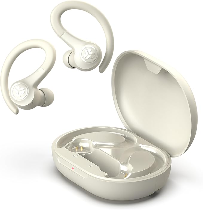 JLab Go Sport+ Wireless Workout Earbuds Featuring C3 Clear Calling, Secure Earhook Sport Design, 35+ Hour Bluetooth Playtime, and 3 EQ Sound Settings (Sand)-StrideForce Fitness