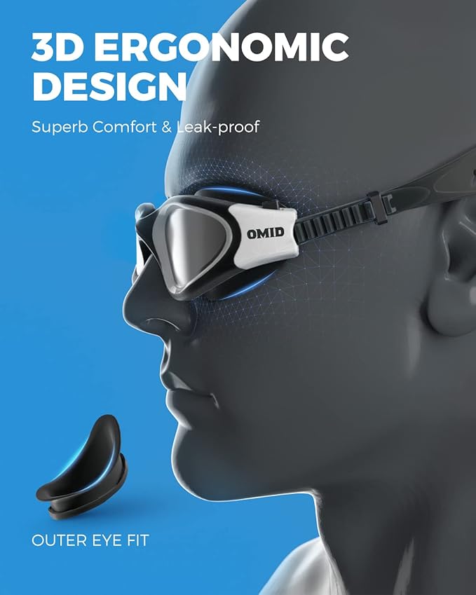 OMID Swim Goggles, P2 Polarized Swimming Goggles for Men Anti-fog Goggles Swimming for Adult Women-StrideForce Fitness