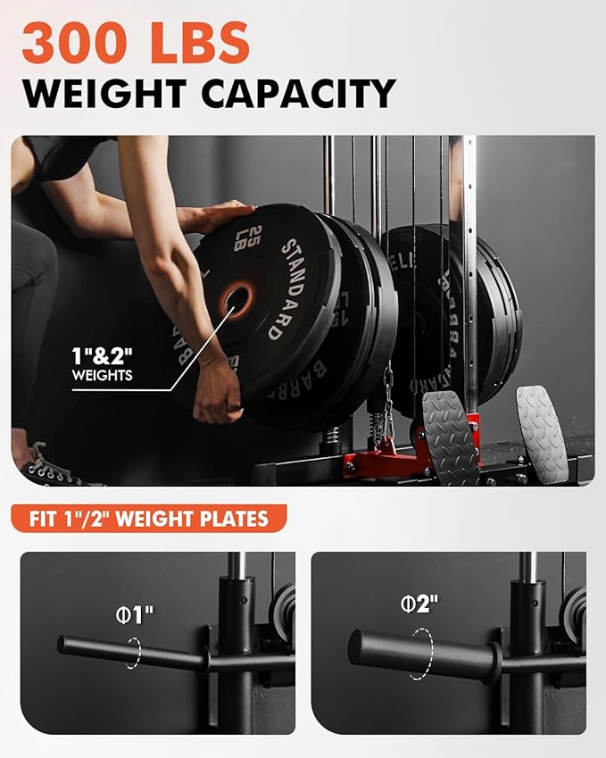 Mikolo Wall Mount Cable Station, Cable Crossover Machine with Dual Pulley System and 18 Adjustable Positions for Home Gym Fitness Equipment-StrideForce Fitness