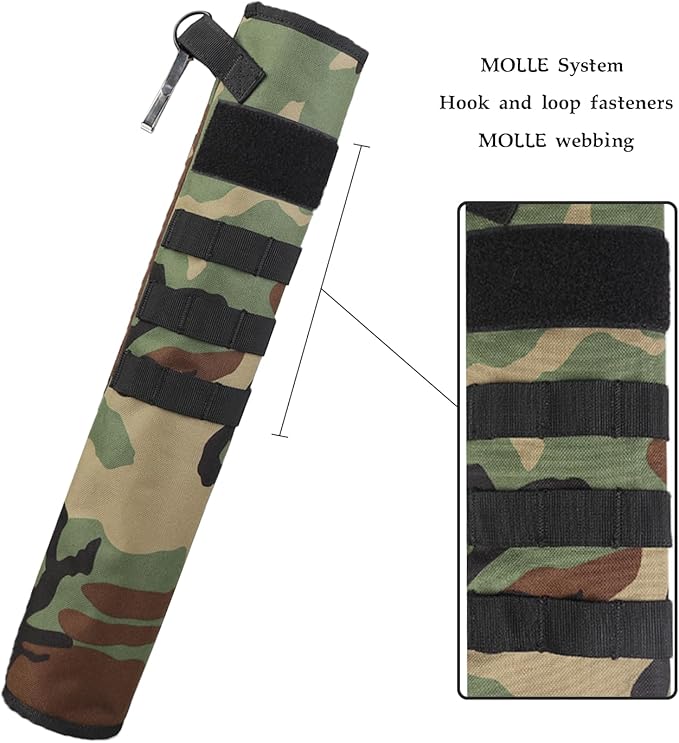 KRATARC Archery Lightweight Back Arrow Quiver Dual Use Foldable Compact Hip Arrows Bag with Molle System Hanged for Target Shooting-StrideForce Fitness