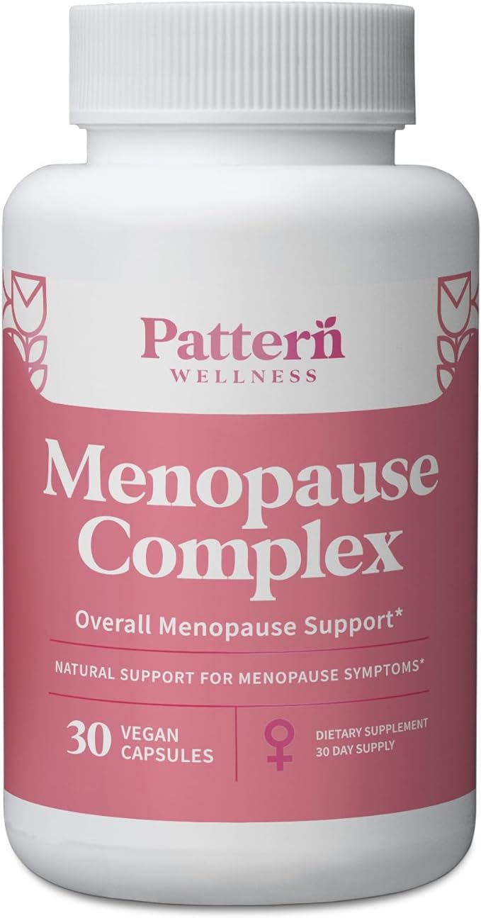 Pattern Wellness Menopause Complex Supplement - Natural Menopause Support for Hot Flashes, Mood Swings, Hormone Balance - Formulated with Bioperine® - 3rd Party Lab Tested - 30 Vegan Capsules-StrideForce Fitness