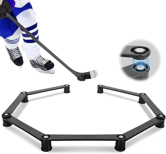 Hikeen 7-Sections Hockey Training Equipment,Magnetic Adjustable Size Hockey Stick Handling Trainer,Portable Stickhandling Training Tool for Puck Control, Reaction Time and Coordination-StrideForce Fitness