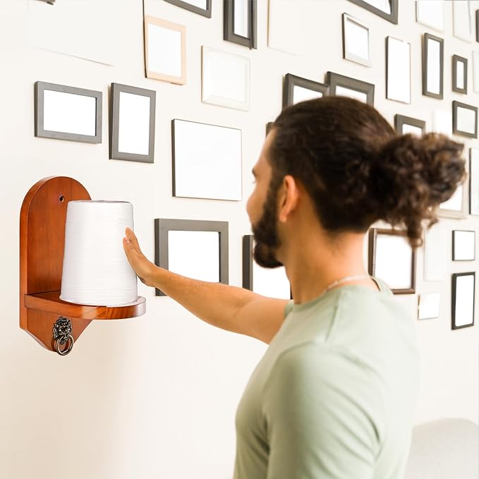 Wall Mounted Cone Chalk Holder, Solid Wood Pool Hand Chalk Holder, Billiards Pool Table Cone Chalk Holder with Beveled Edge and Hardware, Pool Table Accessories-StrideForce Fitness