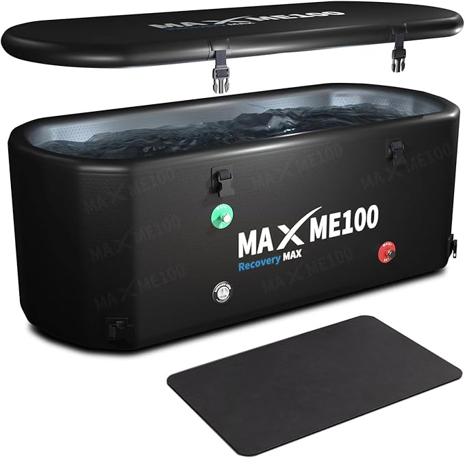 MAXME100® Ice Bath Cold Tub For Athletes, XXL Ice Plunge Tub, Cold Plunge Tube With Step, Water Chiller Compatible, Portable, Inflatable, Outdoor, Indoor (Recovery)-StrideForce Fitness