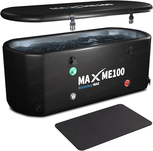 MAXME100® Ice Bath Cold Tub For Athletes, XXL Ice Plunge Tub, Cold Plunge Tube With Step, Water Chiller Compatible, Portable, Inflatable, Outdoor, Indoor (Recovery)-StrideForce Fitness