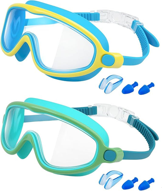 Rantizon Swim Goggles 2 Pack, Wide View Anti Fog&UV Swimming Goggles for Audlt, No Leaking Swim Glasses for Men Women Kids-StrideForce Fitness