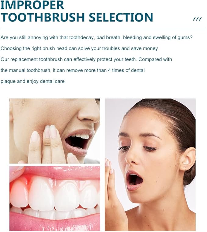 Replacement Toothbrush Heads Compatible with Philips Sonicare Electric Toothbrush, 8 Pack