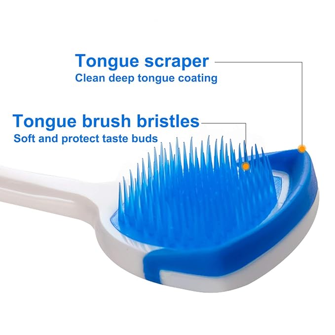 Tongue Brush, Tongue Scraper, Tongue Cleaner, Tongue Scraper Brush, Tongue Cleaner Brush, Tongue Brushes Helps Fight Bad Breath, 3 Tongue Scrapers, 3 Pack (Black & Blue & Green)