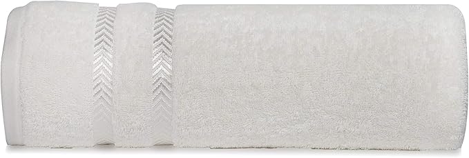 CASA COPENHAGEN Ember, 500 GSM, 27x55 Inches Large Bath Towels, Set of 4 Towels, Super Soft and Absorbent, Egyptian Cotton Towels for Bathroom & Shower - Light Grey +White +Black +Dark Grey-StrideForce Fitness