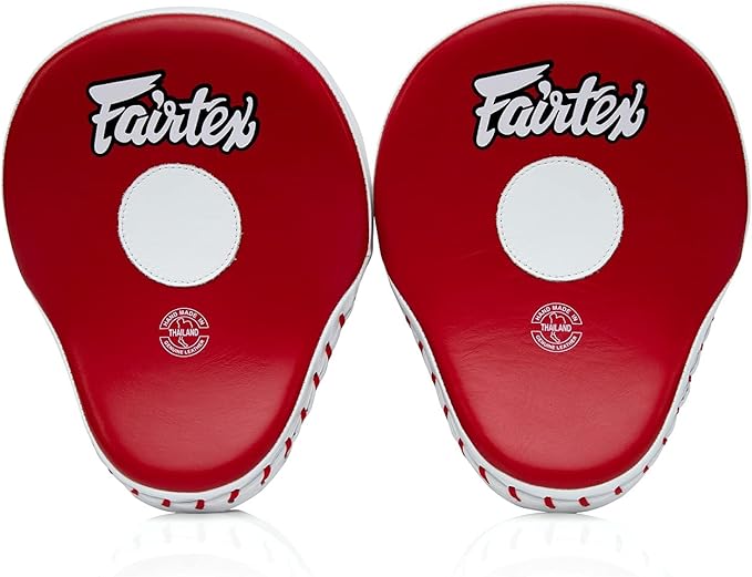 Fairtex FMV9 Contoured Focus Mitts |Striking Accuracy & Protection for Boxing, Muay Thai, Kickboxing |Ergonomic Design, Soft Padding, Secure Fit Leather-StrideForce Fitness