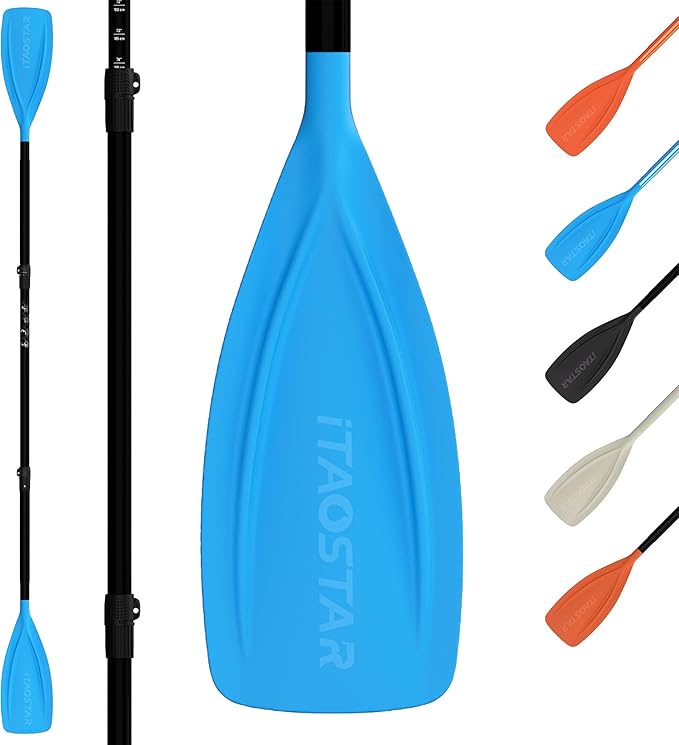 Paddle Board Paddle Detachable, Stand Up Paddle for Adults with Double Locks, Kayak Paddle Adjustable with Glass Fiber Blade, Floating Paddle Board Oar with Lightweight-StrideForce Fitness