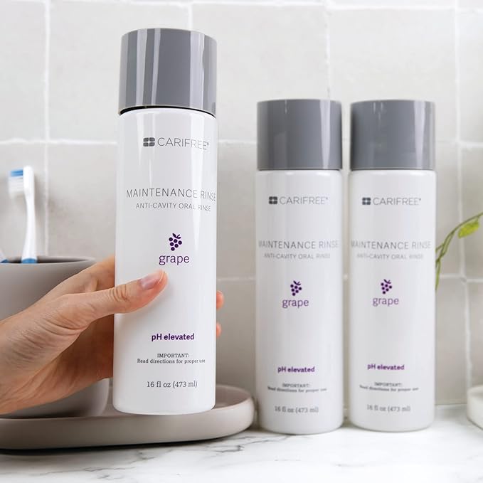 CariFree Maintenance Rinse, Grape Flavor, Anti-Cavity Fluoride Mouthwash, Dentist Recommended, Prevents Oral Decay, Freshens Breath, Alcohol-Free, Neutralizes pH (16 Fl Oz (Pack of 4)