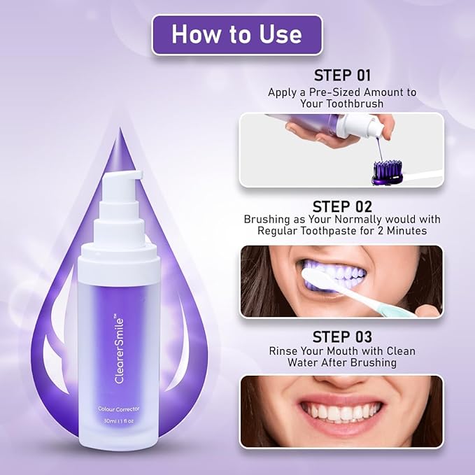ClearerSmile™ Best Purple Toothpaste for Teeth whitening for Sensitive Teeth - Teeth Whitener - blanqueador de dientes