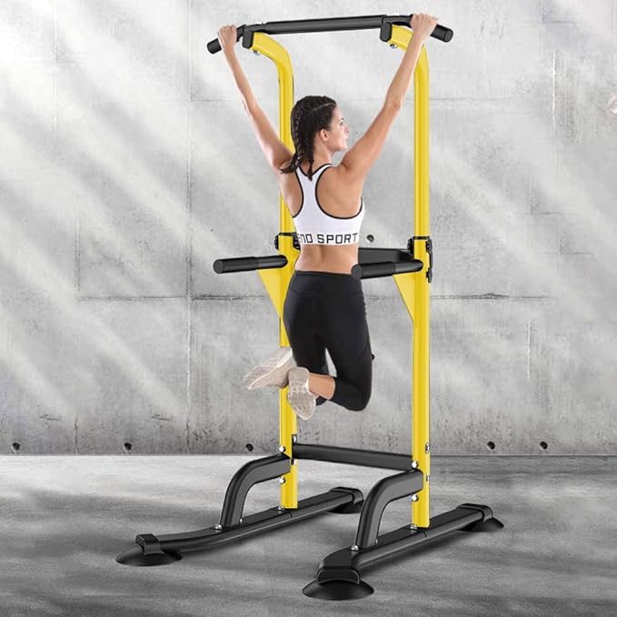 SogesHome Power Tower Pull Up Bar and Dip Station Adjustable Height Dip Stand Multi-Functional Strength Training Fitness Workout Station-StrideForce Fitness