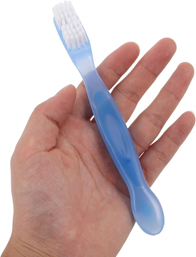 SOIMISS 4pcs Portable Denture Brush for Adults - Travel Size Dual-Ended Cleaning Brushes with Soft Bristles - Compact Dental Care Accessories for Retainer and False Teeth