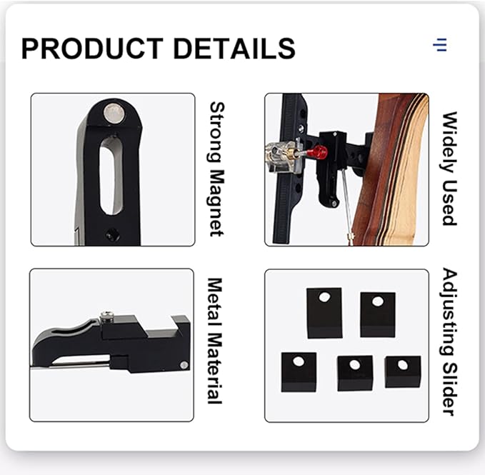 SOPOGER Archery Clicker Magnetic Recurve Bow Clicker Aluminum Bow Sight Clicker with Adjustable Slider Arrow Shooting Signal Bow Accessories for Hunting,Shooting,Competition-StrideForce Fitness