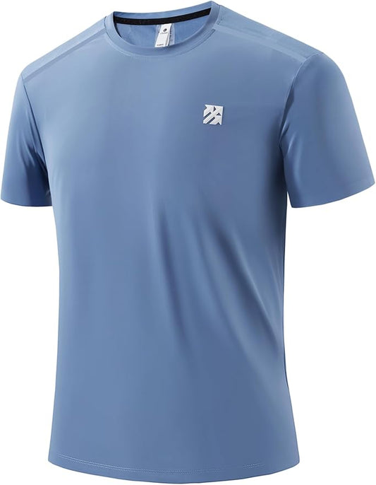 Mens Seamless Workout T-Shirts Lightweight Moisture Wicking Running Hiking Camping Tennis Pickleball Shirts for Men-StrideForce Fitness