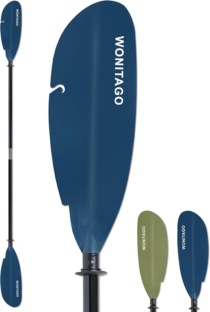 Angler Kayak Paddle with Fiberglass Shaft and Plastic Blade, Floating Adjustable Fihsing Kayak Oar, 220-240 cm/86-94", 240-260 cm/94-102", 260-280 cm/102-110"-StrideForce Fitness