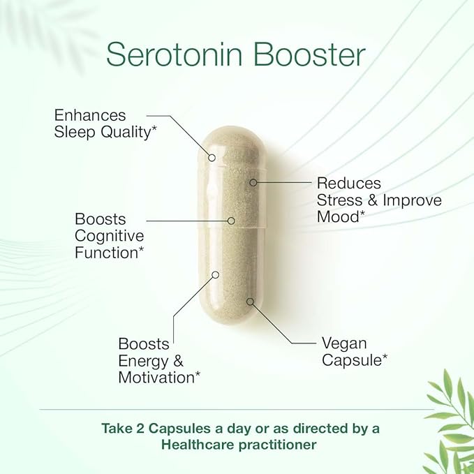 Serotonin Support Supplement – 5-HTP 150mg with L-Tryptophan, B6, Magnesium & Herbal Blend – Mood, Relaxation & Sleep Support – 60 Vegan Capsules – Non-GMO, Gluten-Free-StrideForce Fitness