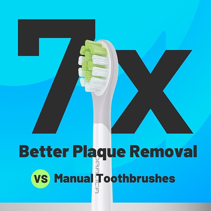 Japanese Brand Whitening Replacement Toothbrush Heads, Compatible with Philips Sonicare Click-on Handles, 8 Pack, Medium, with Tongue Cleaner (CA668, White)