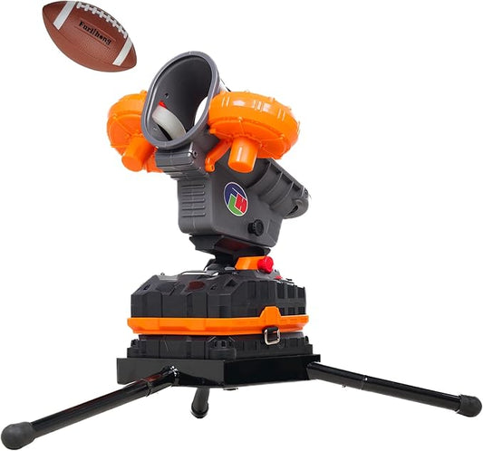 Furlihong 389BH Football Machine for Kids & Teens, Automatic & Manual Thrower, 3 Adjustable Angles, Left-Right Oscillation, Ideal for Catch & Pass Drills-StrideForce Fitness