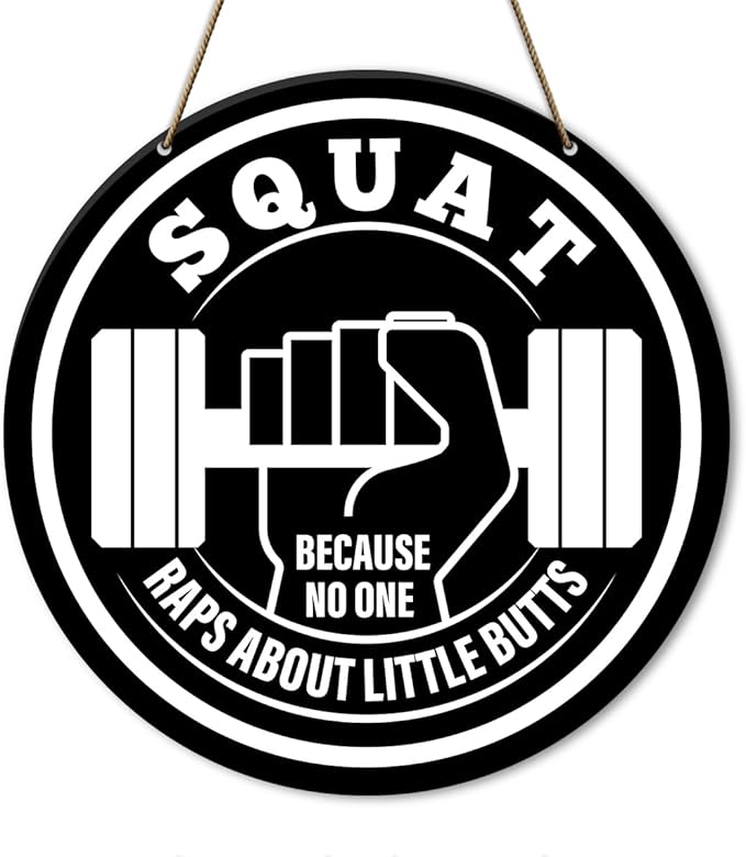 Gym Sign Decor, Home Gym Sign, Funny Gym Decorations, Workout Room Fitness Room Decor Gym Sign Decoration, Gym Bodybuilding Gift for Trainer Exercise Lover Men, Because No One-StrideForce Fitness
