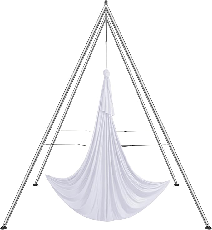 VEVOR Aerial Yoga Frame, 9.67 ft Height Swing Stand, Max 551.15 lbs Load Chrome-Plated Steel Pipe Inversion Yoga Rig for Indoor Outdoor Use-StrideForce Fitness