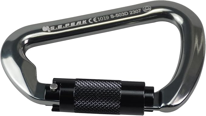 SEPEAK UIAA 30kN Climbing Carabiner Clips, Professional Heavy Duty Twist Locking Carabiners for Climbing,Mountaineering, Rappelling, Camping, Hiking, Swings, Large D Ring Hooks-StrideForce Fitness