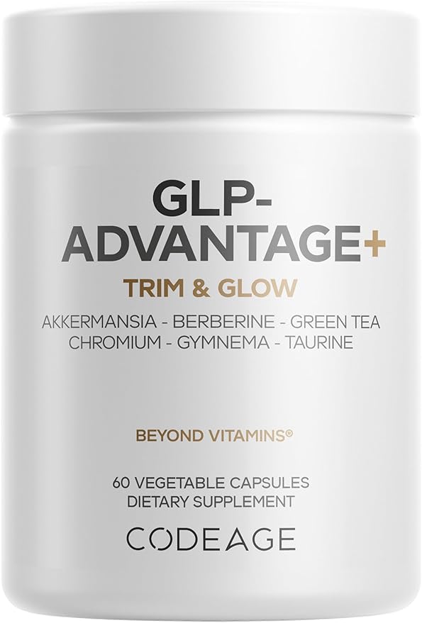 Codeage GLP-Advantage+ Supplement - Metabolic & GLP-1 Activity Support - Chromium, Berberine, Green Tea, Gymnema, Curcumin, Taurine, Resveratrol - Weight Management & Gut Health, Non-GMO - 60 Capsules-StrideForce Fitness