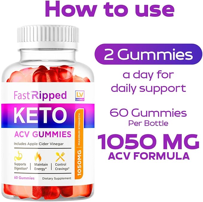 (3 Pack) Fast Ripped Keto ACV Gummies Advanced Weight Loss, Fast Ripped Weight Loss Gummies Keto+ACV, Keto ACV Gummies Ripped, Keto Fast, Ripped Keto, Fast Ripped Keto + ACV Gummies 1050mg, 3 Months-StrideForce Fitness