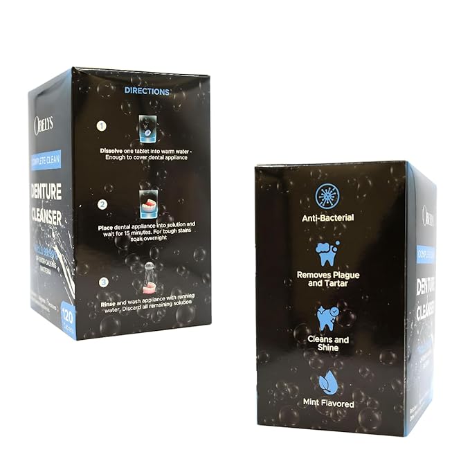 Dental Appliance Cleanser Tablets - 120 Count Tablets - For Retainers, Aligners, Dentures, Mouthguards, Night Guards, Sleep Apnea Devices, and Other Oral Appliances - Freshens and Cleans Daily