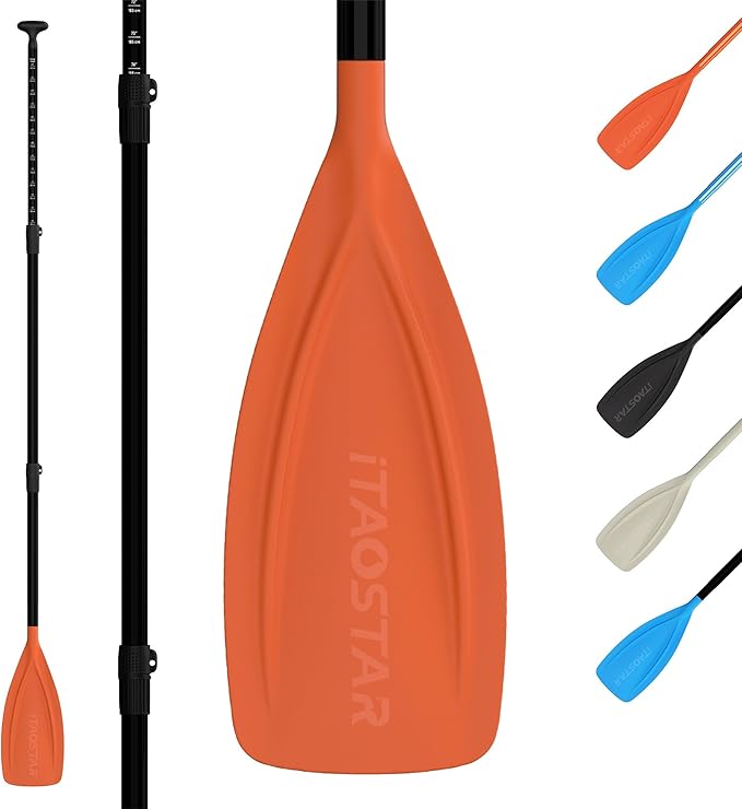Paddle Board Paddle Detachable, Stand Up Paddle for Adults with Double Locks, Kayak Paddle Adjustable with Glass Fiber Blade, Floating Paddle Board Oar with Lightweight-StrideForce Fitness