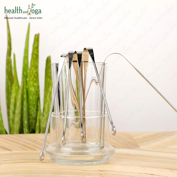 HealthAndYoga™ SteloSwipe Lite Stainless Steel Tongue Cleaners - Disposable Metal Tongue Scrapers Bulk Pack (Pack of 12) - Oral Hygiene Scraper- Prevents Bad breath – Replacement and Gift Pack