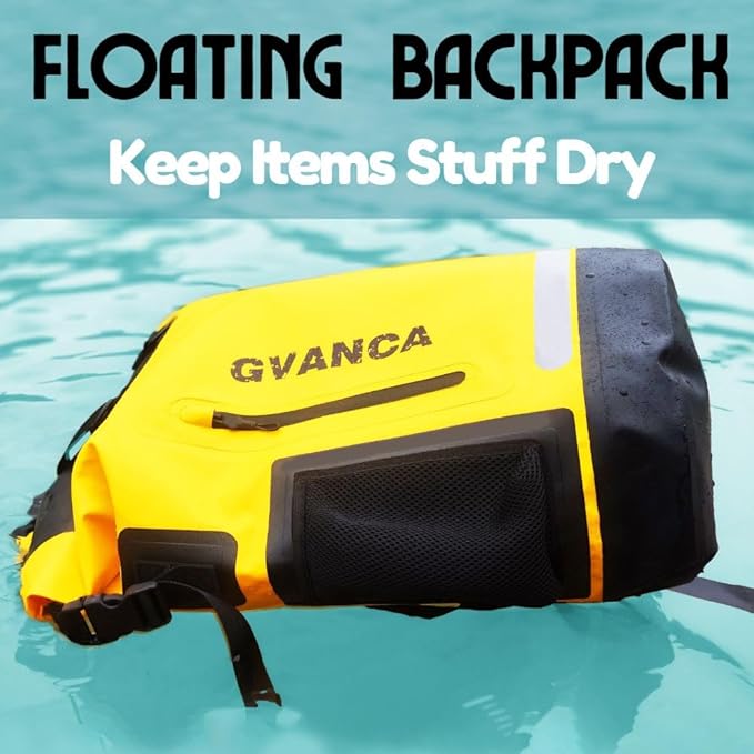 Waterproof Dry Bag Backpack for Kayaking, Roll Top Kayak Dry Backpack, Floating Outdoor Dry Sack Boating Sailing Canoeing Rafting Fishing Camping 85L Yellow-StrideForce Fitness