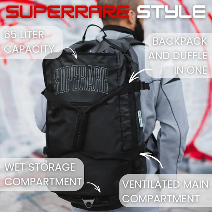Superare Gear Bags - Gym Duffle Bag, Backpack, Tote Bag for MMA, Athletic Gym Boxing Bag - Enorme, Carico, Diario, Sporta-StrideForce Fitness