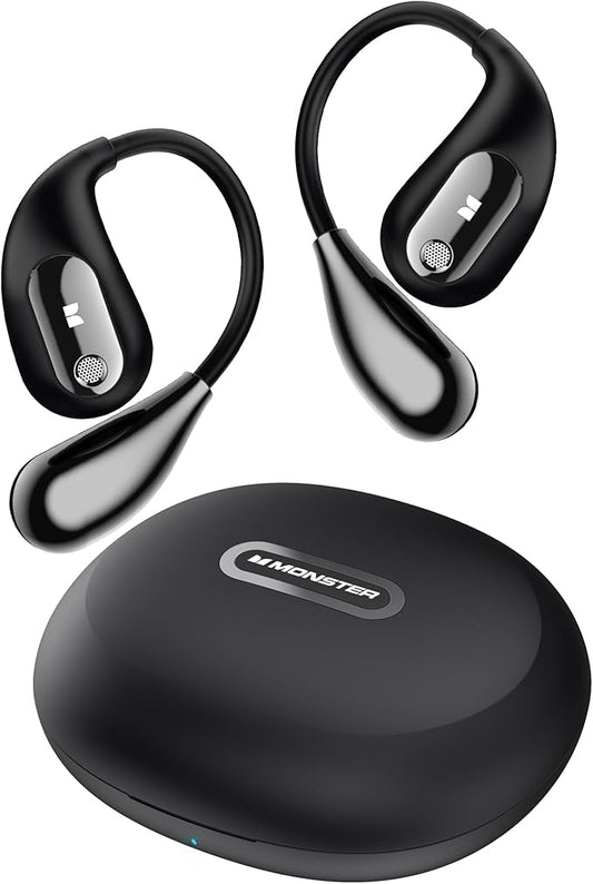 Monster Open Ear AC210 Headphones, Wireless Headphones Bluetooth 5.4 Earphones Stereo Sound,32H Playtime, HD Clear Calls,Fast Charging Touch Control, IPX5 Waterproof Open Ear Earbuds-StrideForce Fitness