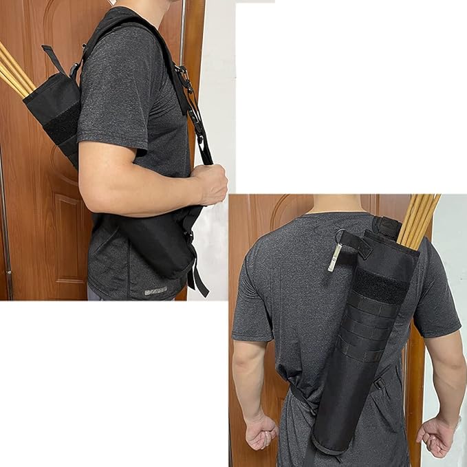 KRATARC Archery Lightweight Back Arrow Quiver Dual Use Foldable Compact Hip Arrows Bag with Molle System Hanged for Target Shooting-StrideForce Fitness