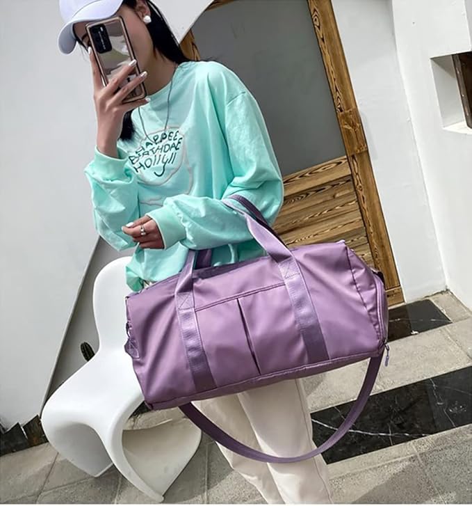 MABROUC Duffle Bag For Women, Sports Duffel Bag for Gym with Wet Pocket & Shoe Compartment, Overnight Weekender Travel Bag-StrideForce Fitness