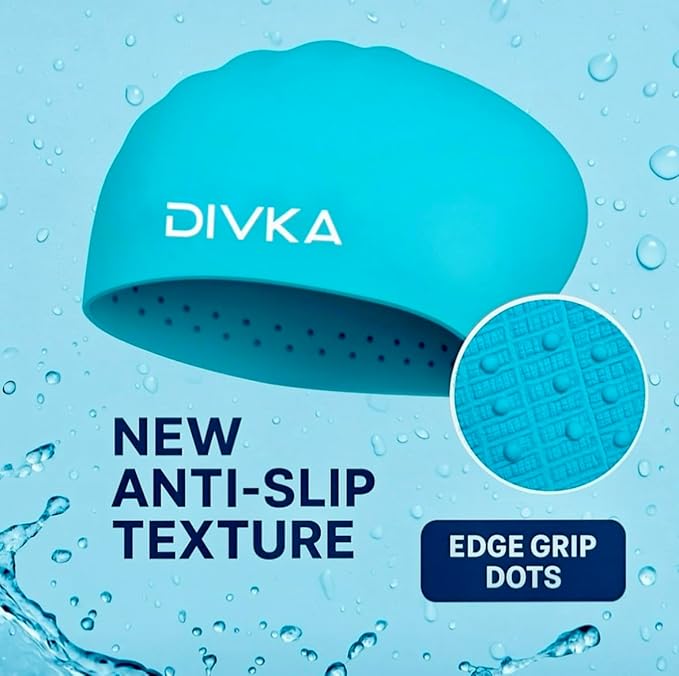 2-Pack Premium Quality Silicone Swim Caps for Women, Men, Teens & Adults – Medium Size – Stretchable & Durable, Includes Ear Plugs & Nose Clip, Extra Room for Long Hair, Non-Slip & Waterproof-StrideForce Fitness