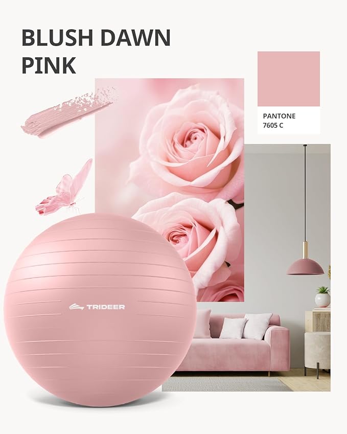 Trideer Yoga Ball – Anti-Burst Exercise Ball for Pregnancy, Office, Birthing, Stretching & Core Workout – Home Gym & Therapy-StrideForce Fitness