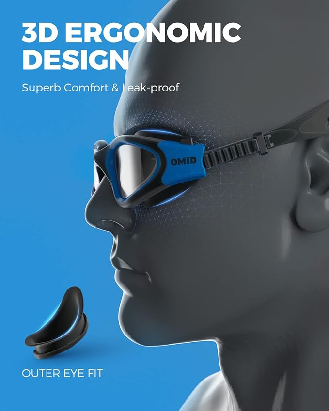 OMID Swim Goggles, P2 Polarized Swimming Goggles for Men Anti-fog Goggles Swimming for Adult Women-StrideForce Fitness
