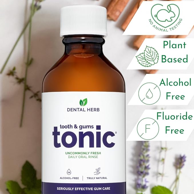 Soothe Gums & Freshen Breath Naturally | Herbal Oral Rinse with Essential Oils | Alcohol-Free, Fluoride-Free Mouthwash | Plant-Based Oral Care | Tooth & Gums Tonic by Dental Herb Company