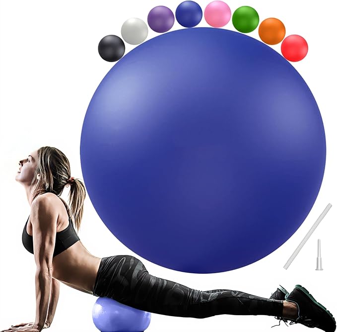 Soft Pilates Ball 9 Inch, Ideal Small Exercise Ball Between Knee Squeeze for Physical Therapy Yoga Core Medicine Abs Pt Bouncy, Mini Rubber Fitball Barre Workout Equipment for Women Men Kid Toddler-StrideForce Fitness