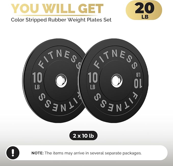 2 Inch Bumper Plates，10-500lbs，Barbell Rubber Olympic Weight Plates Set for Home Gym, Strength Training & Weight Lifting, Multiple Options Colors-StrideForce Fitness