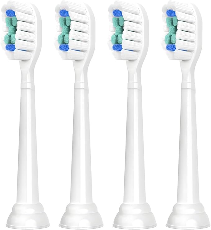 Replacement Toothbrush Heads, Compatible with Philips Sonicare Diamond Electric Brush Clean Refill for Hx6920 4100 2 Series(White-4 Pcs)