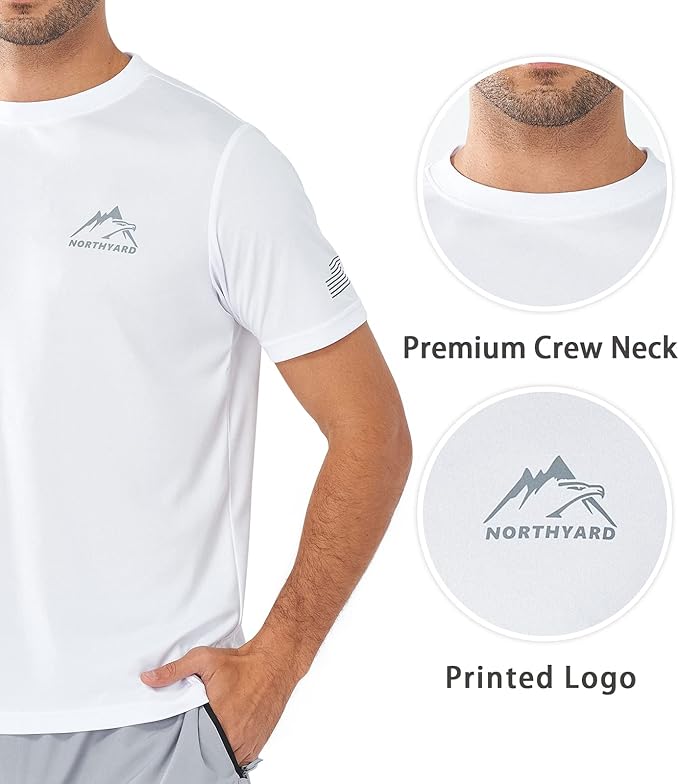 NORTHYARD Men's UPF 50+ Sun Protection Shirts Swim SPF UV Quick Dry Short Sleeve T-Shirts for Athletic Fishing Rash Guard-StrideForce Fitness