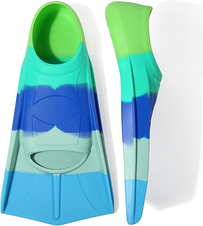 Kids Swim Fins,Short Kids Fins Youth Swimming Flippers for Lap Swimming Training for Children Girls Boys Beginners-StrideForce Fitness